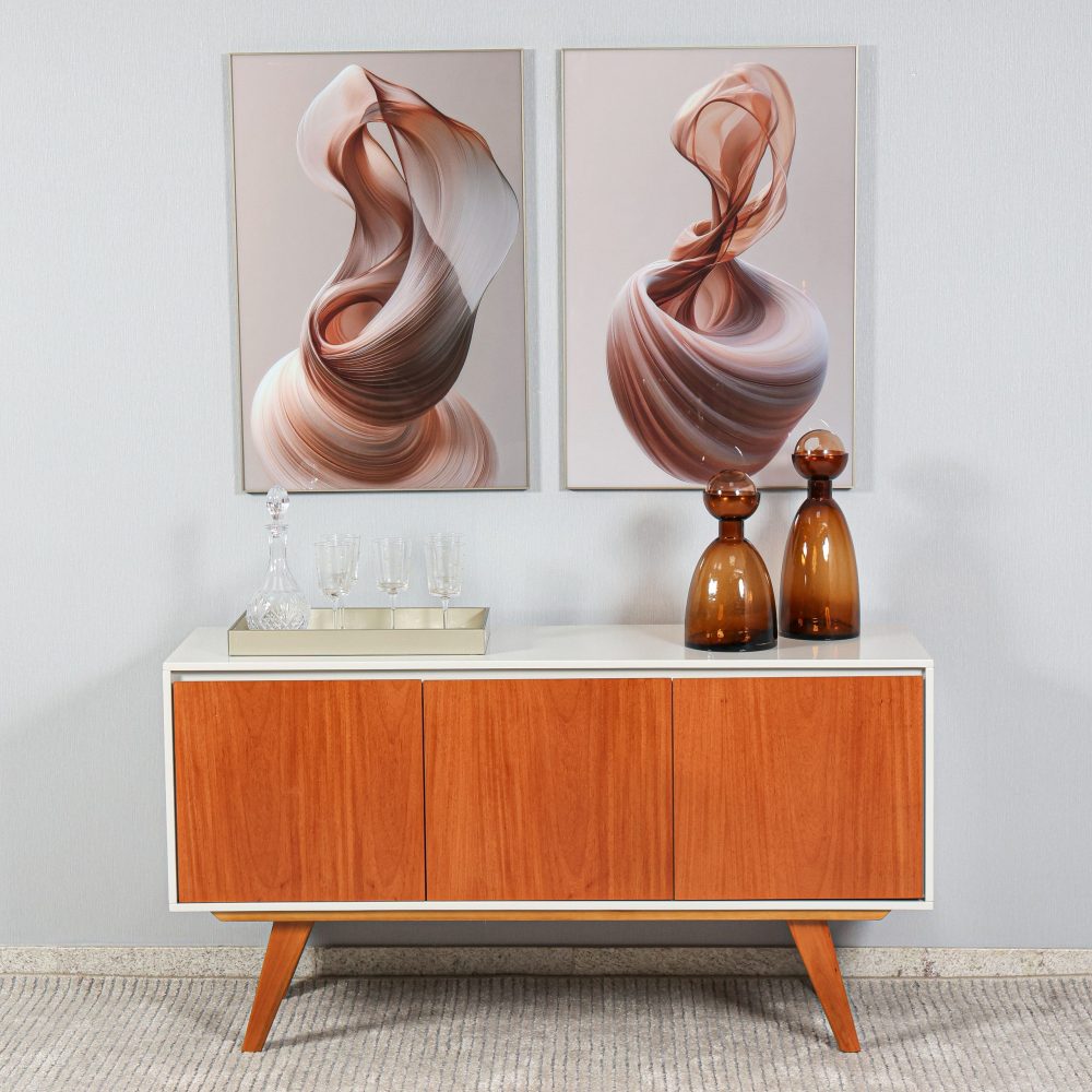 BUFFET SANTIAGO 1,48M OFF WHITE / CASTANHO