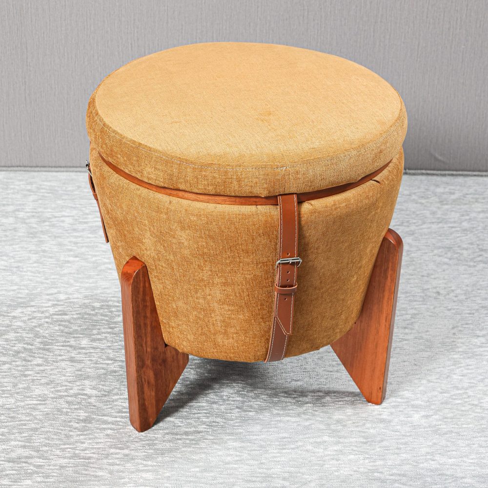 PUFF POP COURO MARROM TEC 08