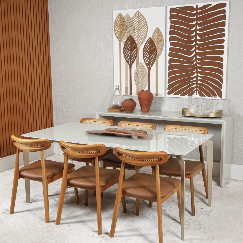 MESA GIULIA COM 6 CADEIRAS PALLADIUM
