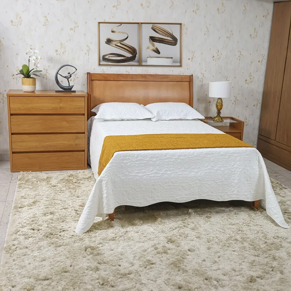 Cama Casal Diana 1,40 Amêndoa