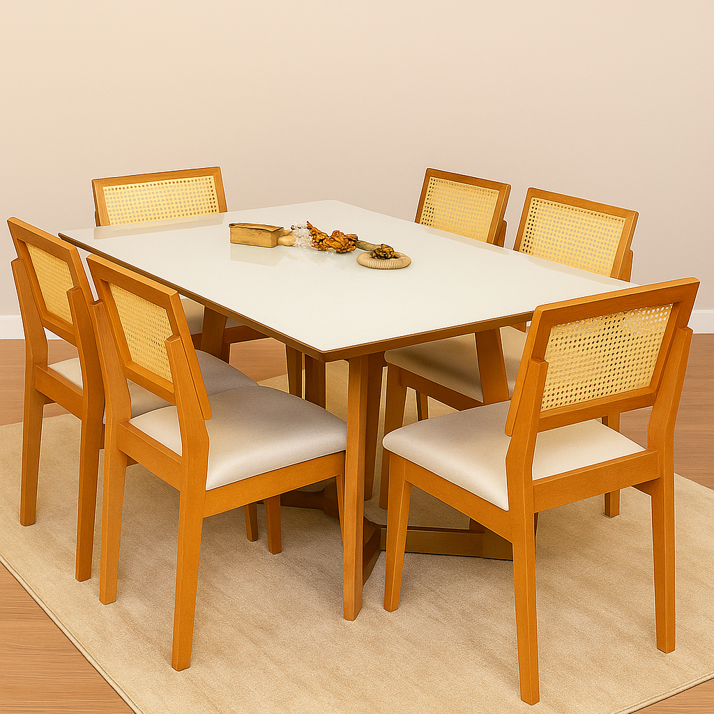 Conjunto de Jantar Contemporâneo em Tons Neutros