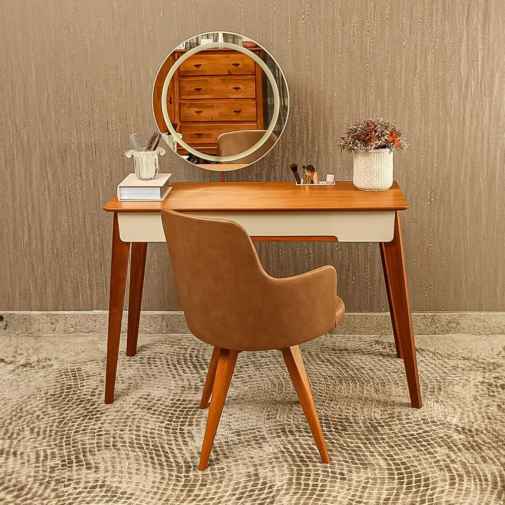 Penteadeira Jazz com led Off White / Nature