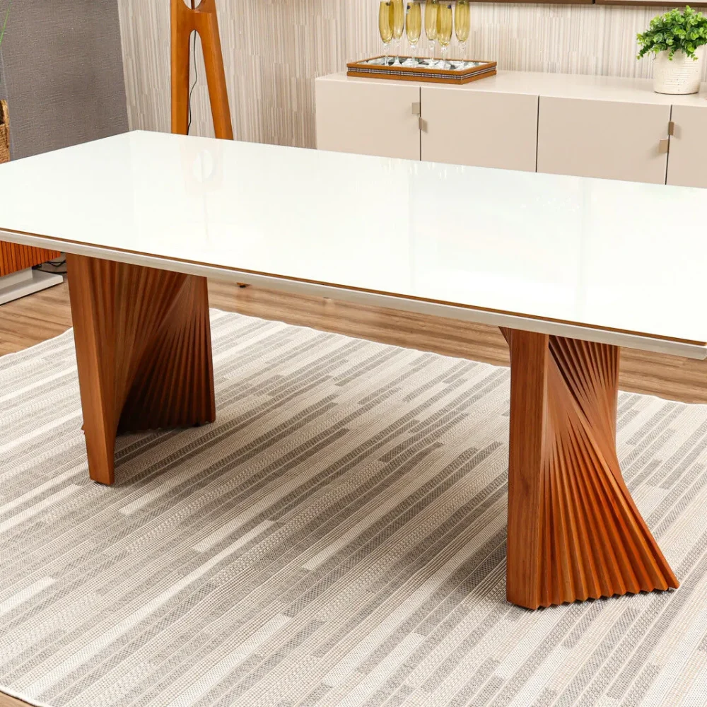 MESA JANTAR SUECIA 1,80X0,90 OFF WHITE / CAST