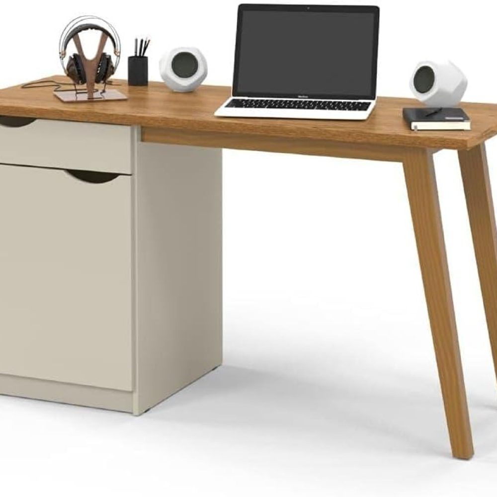 Escrivaninha Prism Off White / Cinamomo 1,36m